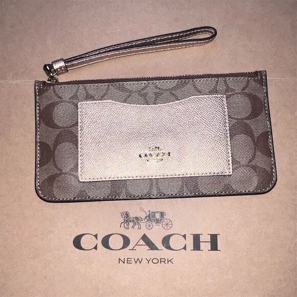 Coach Handbags - COACH Zip Top Wallet Wristlet Cardholder AUTHENTIC